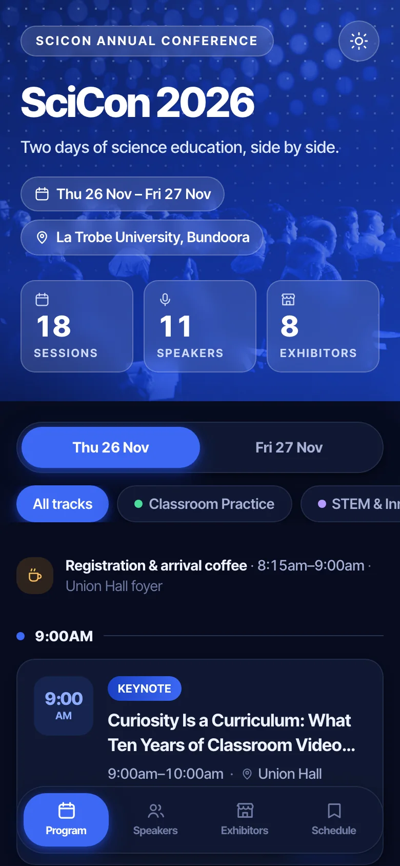 The same program in dark mode